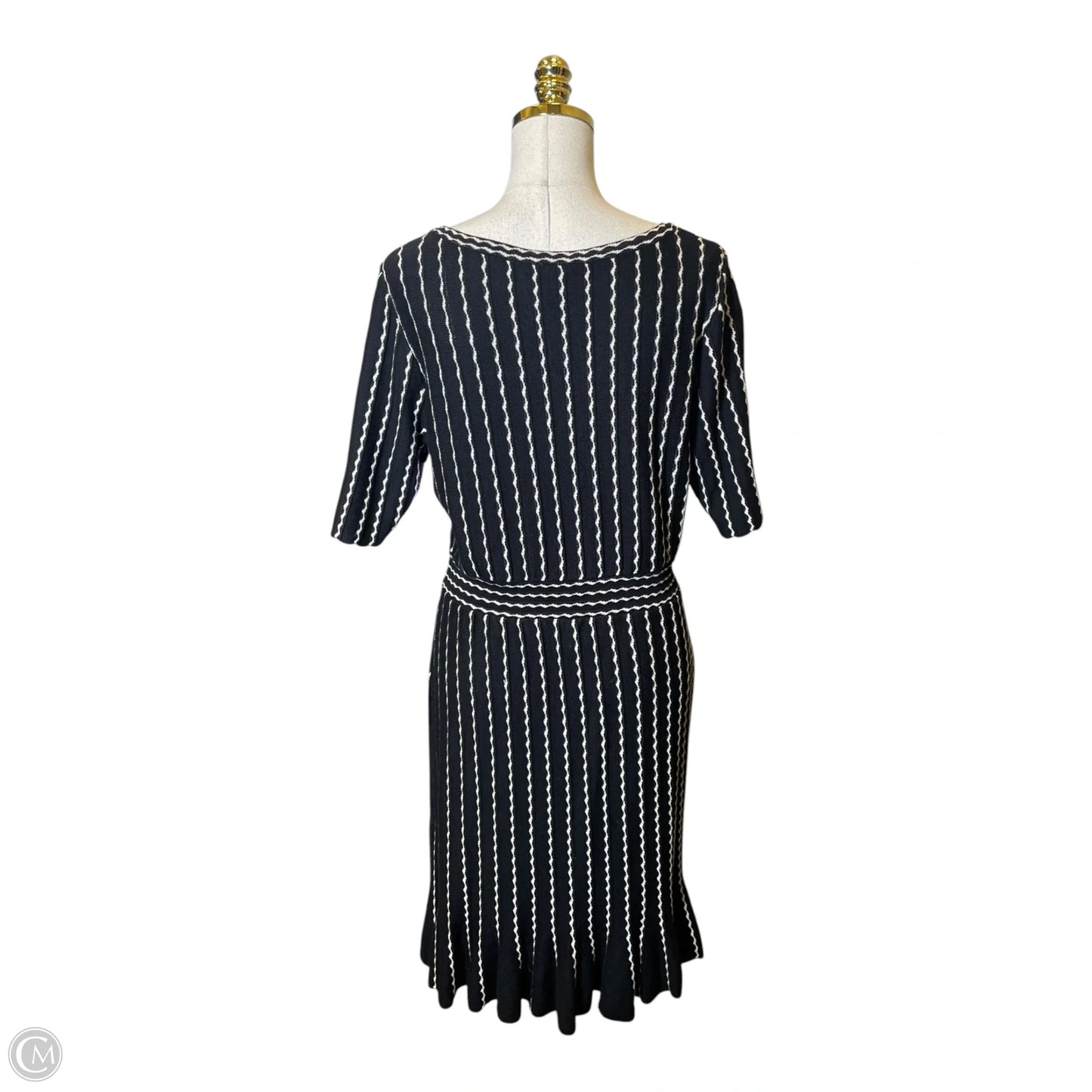 Dress Casual Midi By Taylor In Black & Cream, Size: Xl