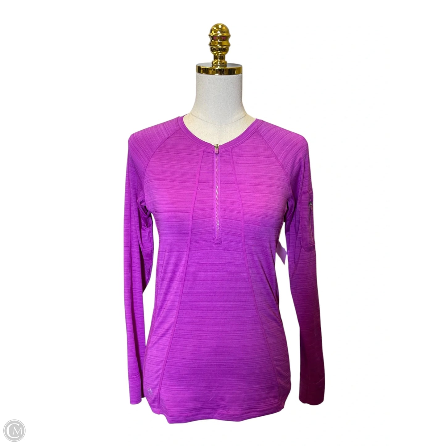 Athletic Top Long Sleeve Collar By Athleta In Purple, Size: S