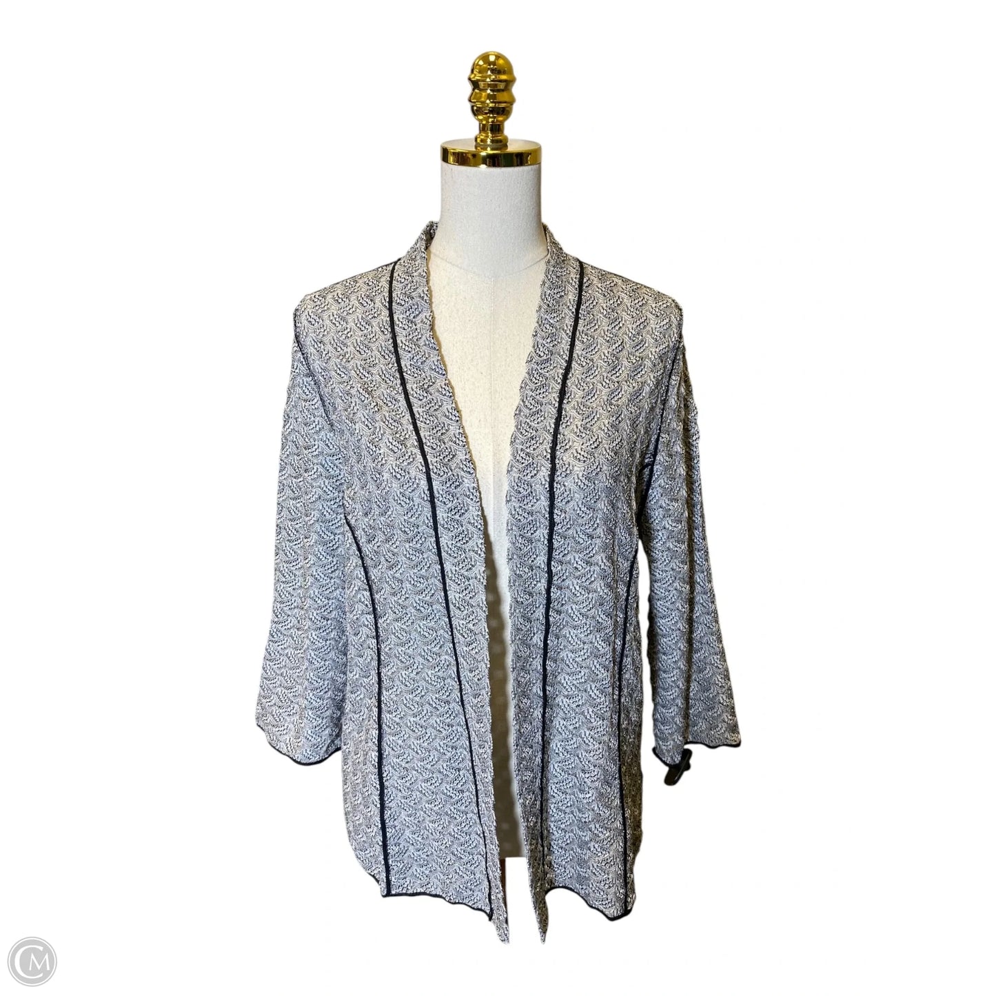 Cardigan By Chicos In Black & White, Size: L