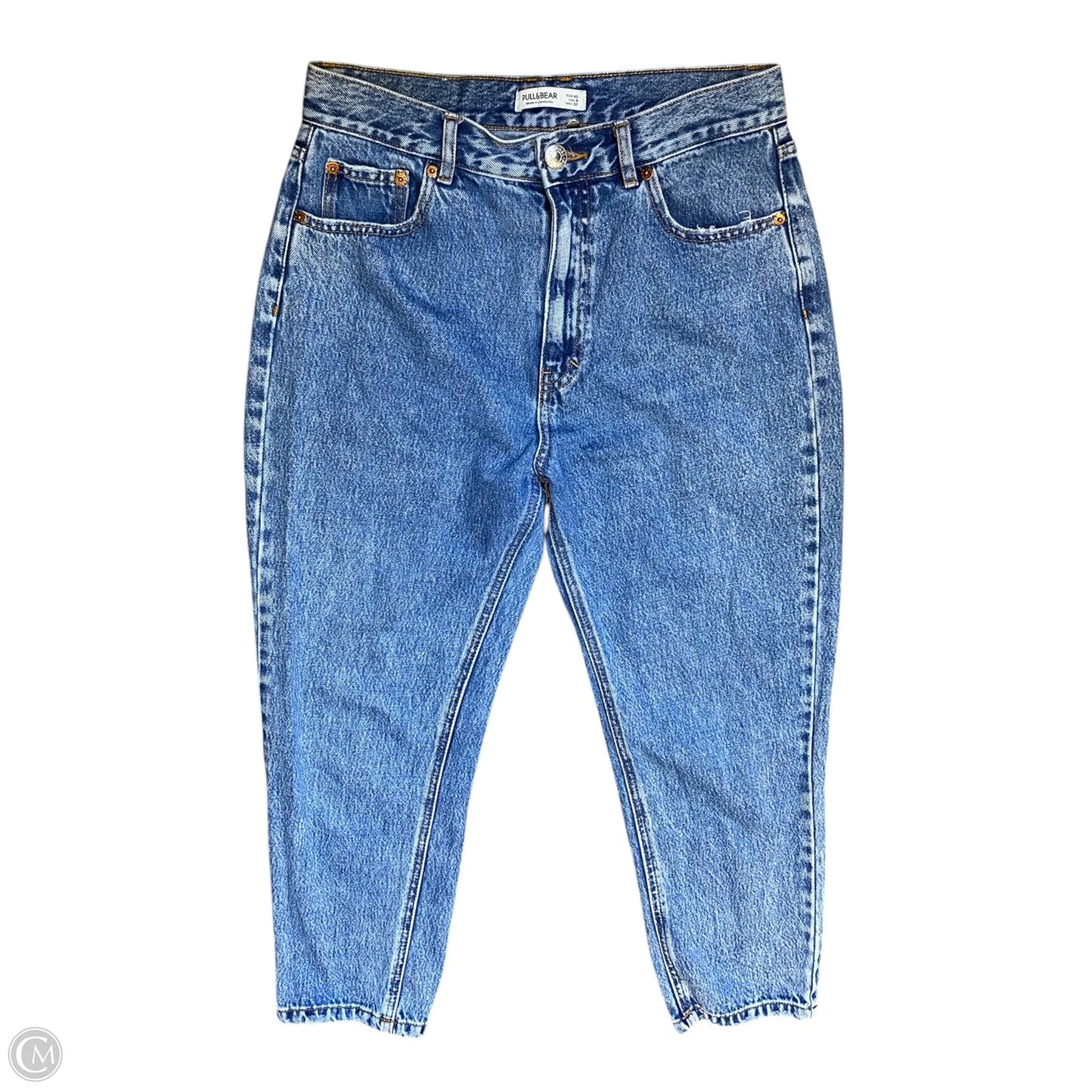 Jeans Straight By Pull&bear In Blue Denim, Size: 8
