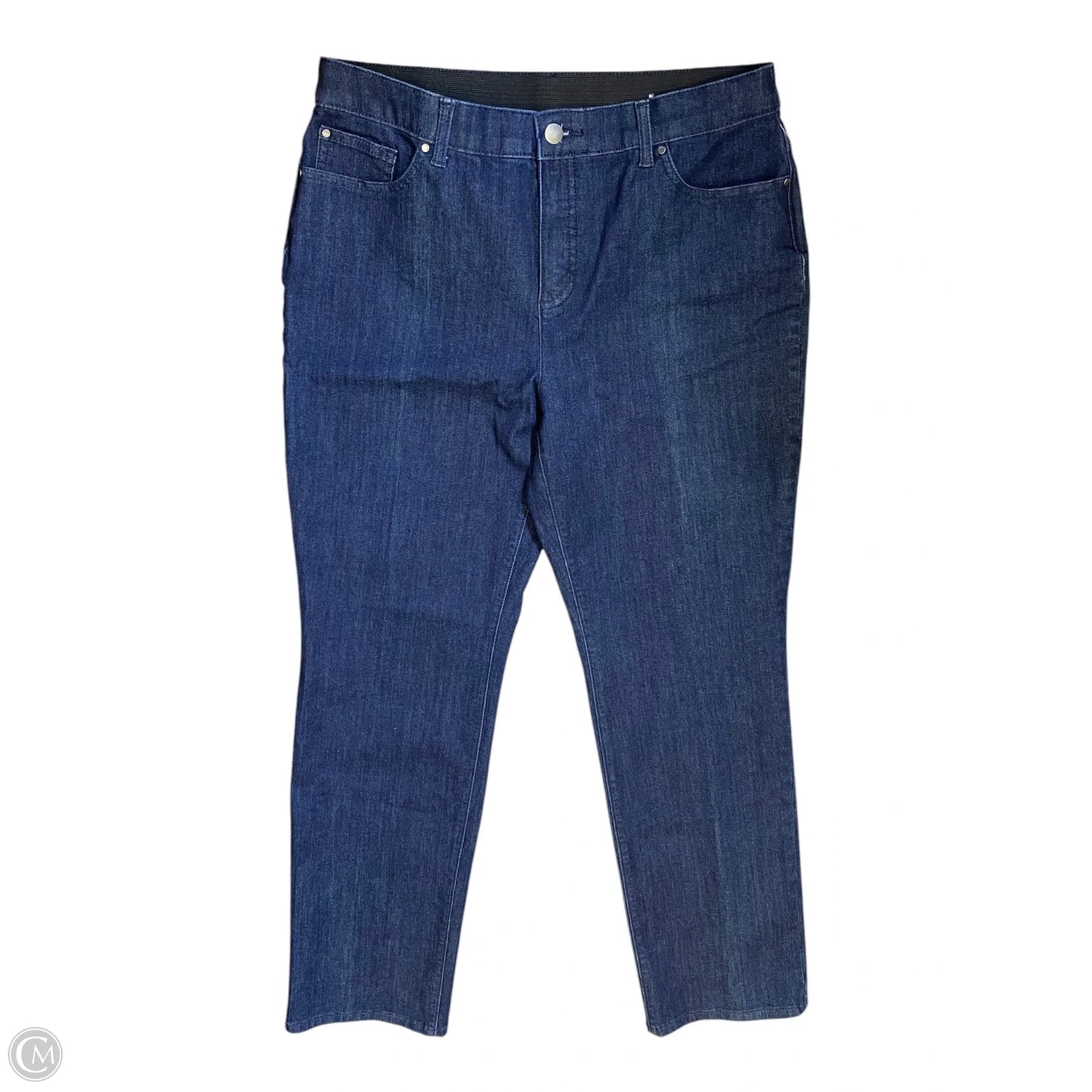 Jeans Straight By Chicos In Blue Denim, Size: 8
