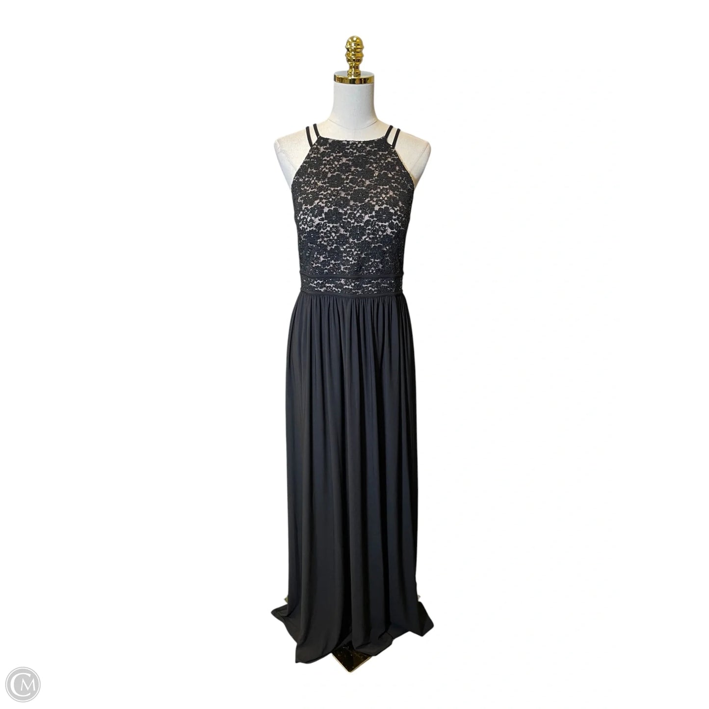 Dress Party Long By Clothes Mentor In Black & Pink, Size: L