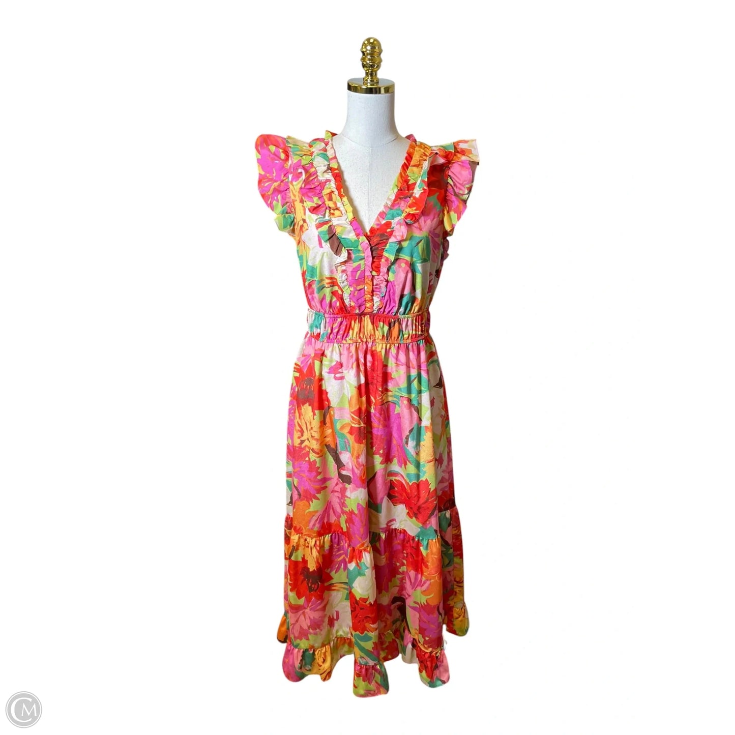 Dress Casual Midi By Vince Camuto In Floral Print, Size: 10