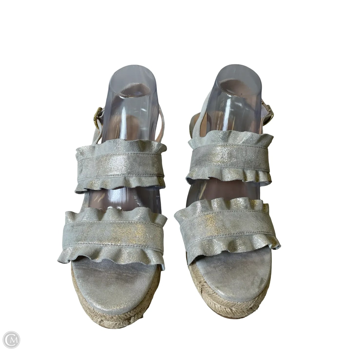 Sandals Heels Wedge By Jack Rogers In Silver, Size: 10