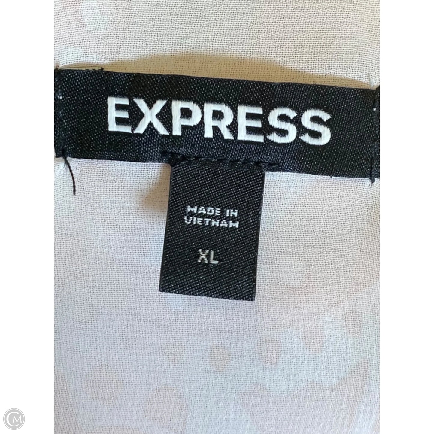 Top Short Sleeve By Express In Pink & White, Size: Xl