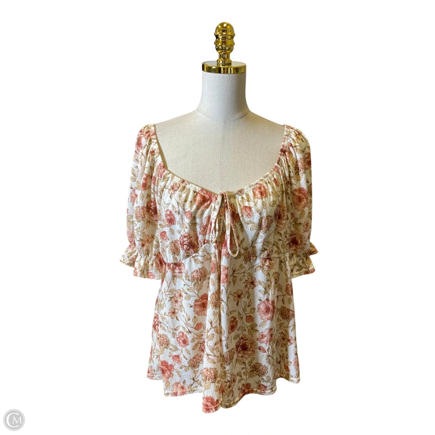 Top Short Sleeve By Clothes Mentor In Floral Print, Size: Xl