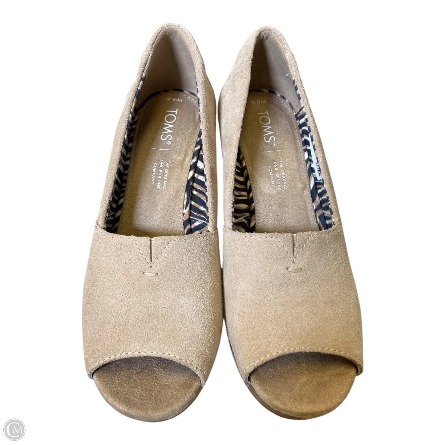 Shoes Heels Wedge By Toms In Beige, Size: 6.5