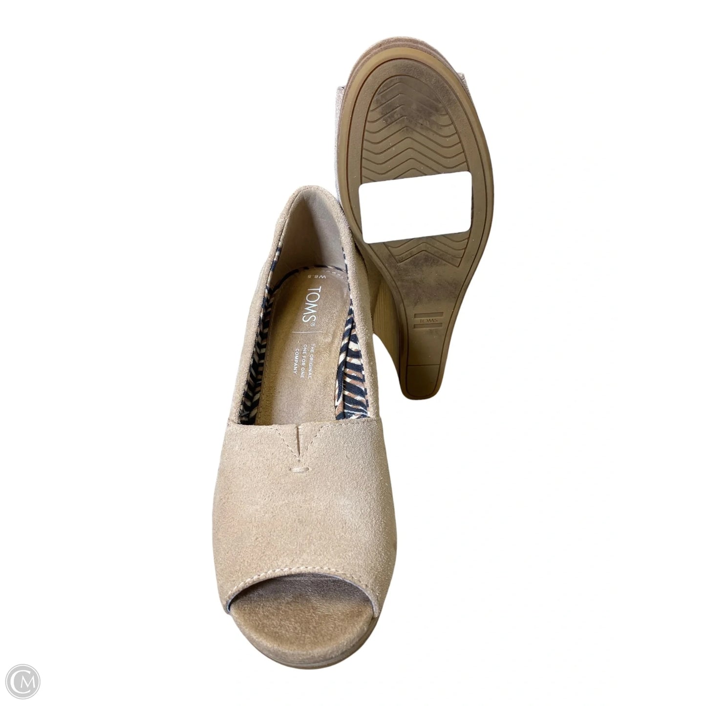 Shoes Heels Wedge By Toms In Beige, Size: 6.5