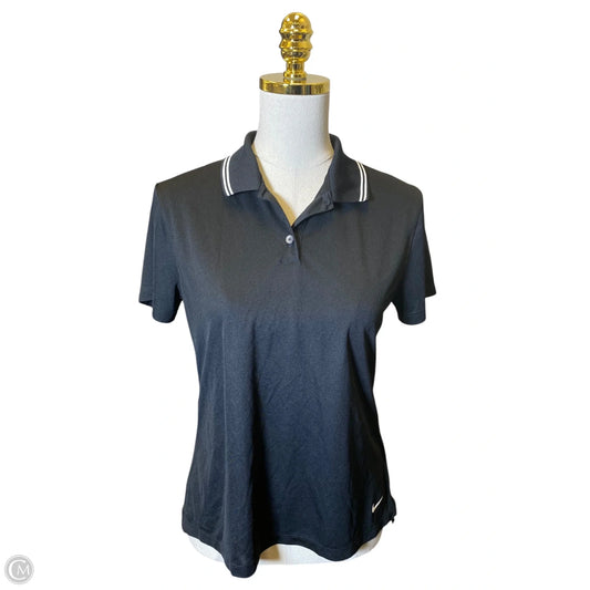 Athletic Top Short Sleeve By Nike In Black, Size: M