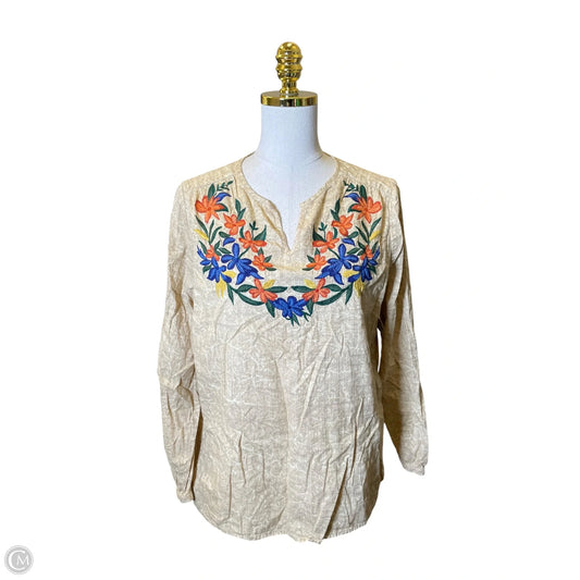 Top Long Sleeve By Chicos In Multi-colored, Size: M