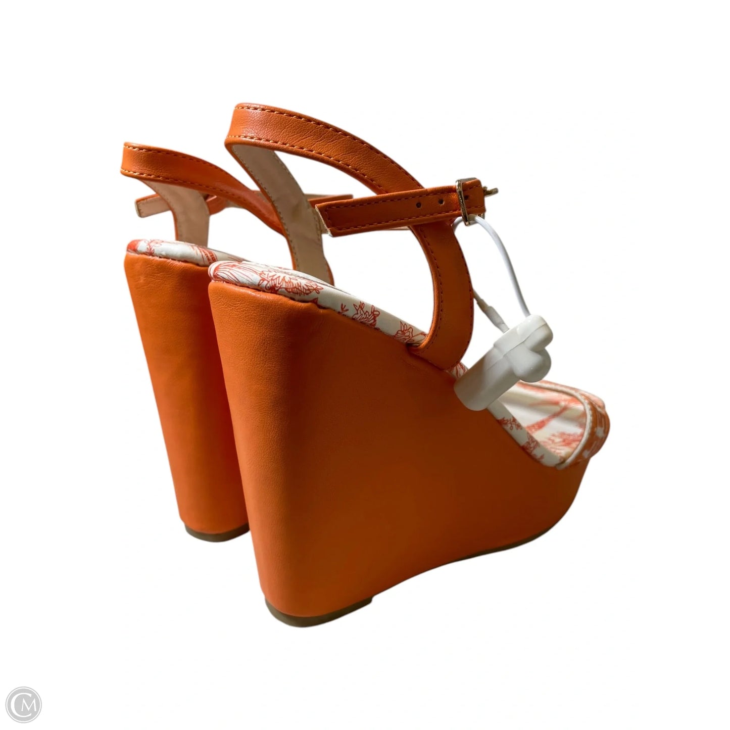 Shoes Heels Wedge By Clothes Mentor In Orange, Size: 7.5