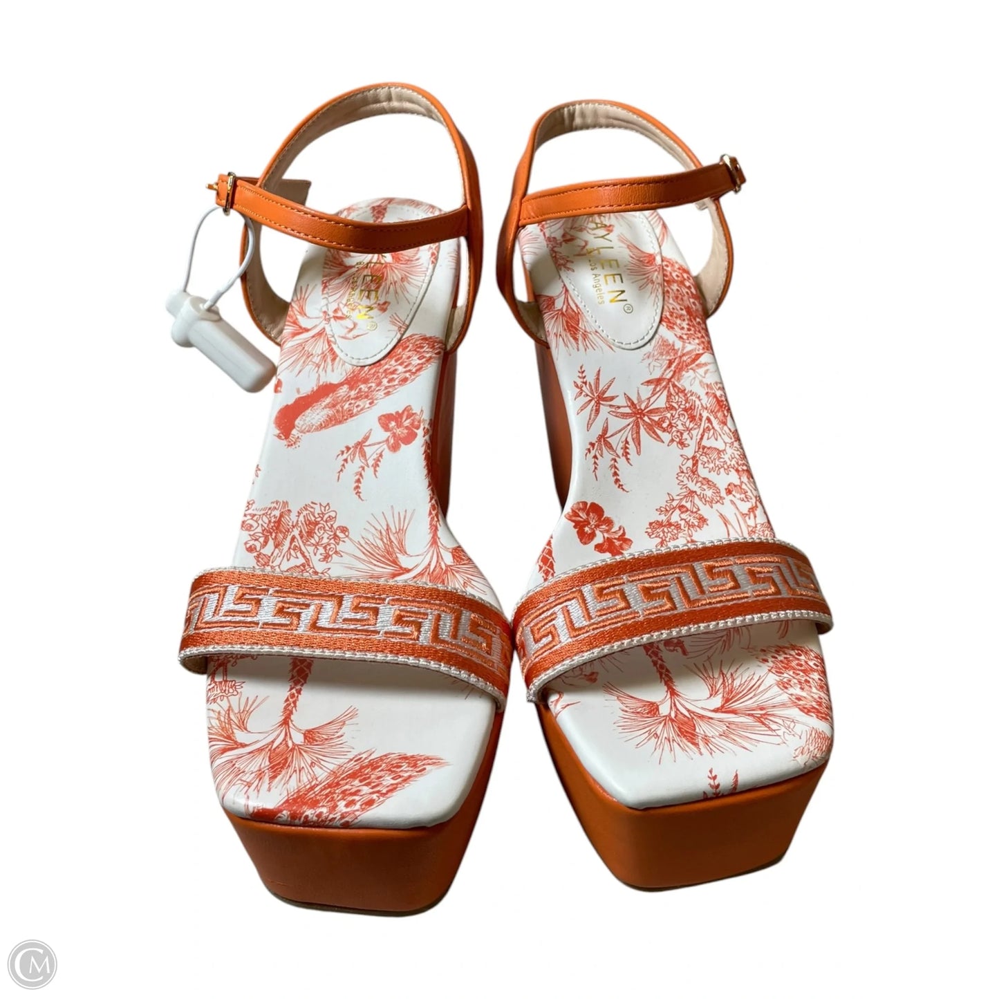 Shoes Heels Wedge By Clothes Mentor In Orange, Size: 7.5