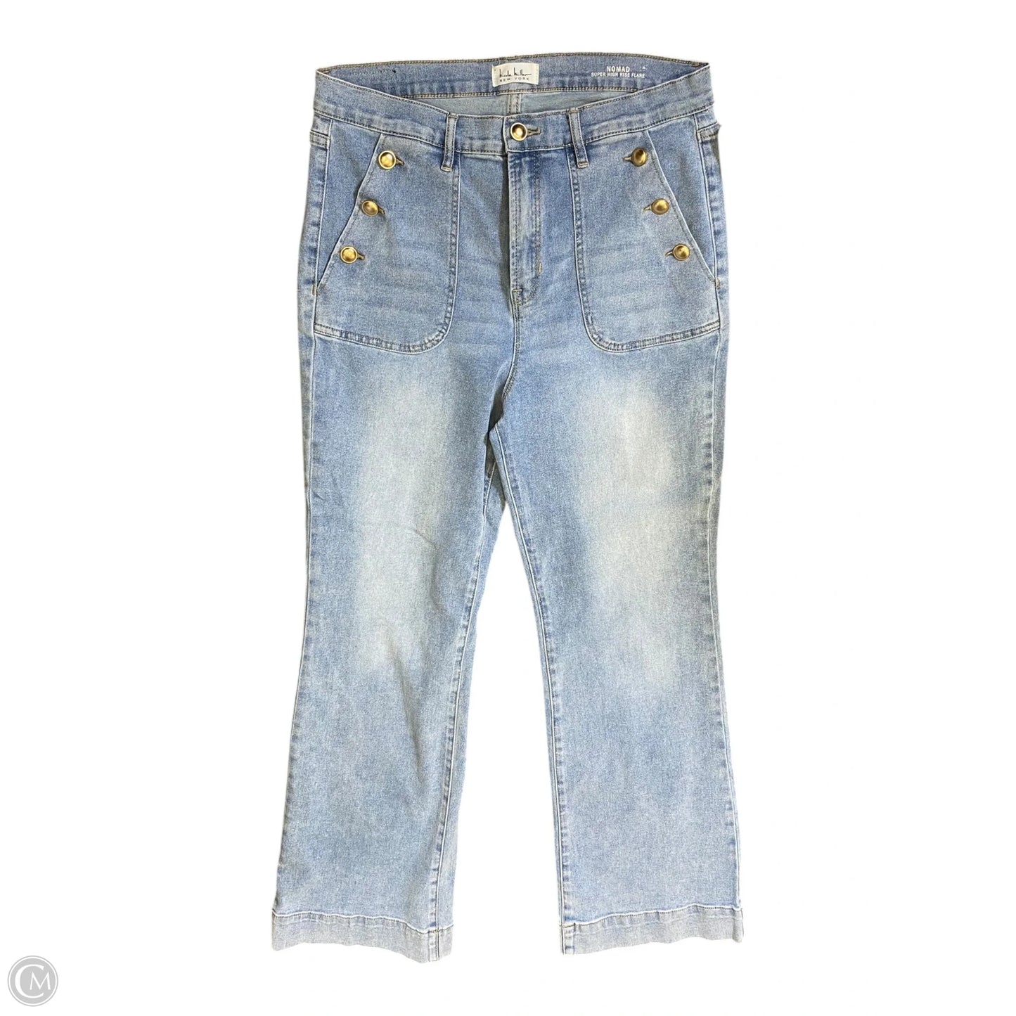 Jeans Flared By Nicole By Nicole Miller In Blue Denim, Size: 12