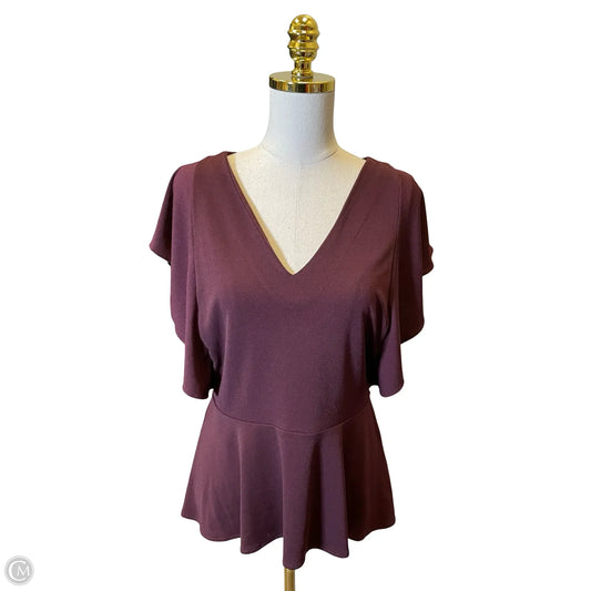 Top Short Sleeve By New York And Co In Maroon, Size: M