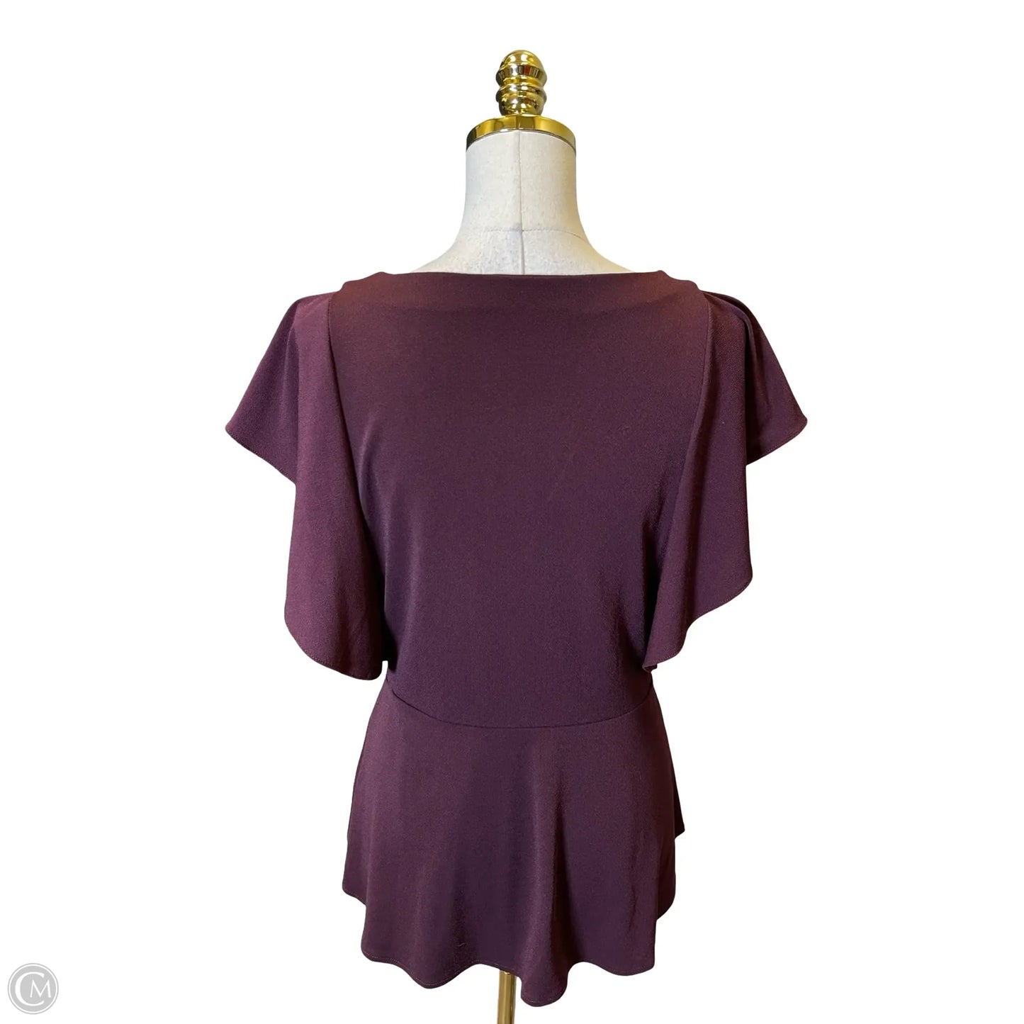 Top Short Sleeve By New York And Co In Maroon, Size: M