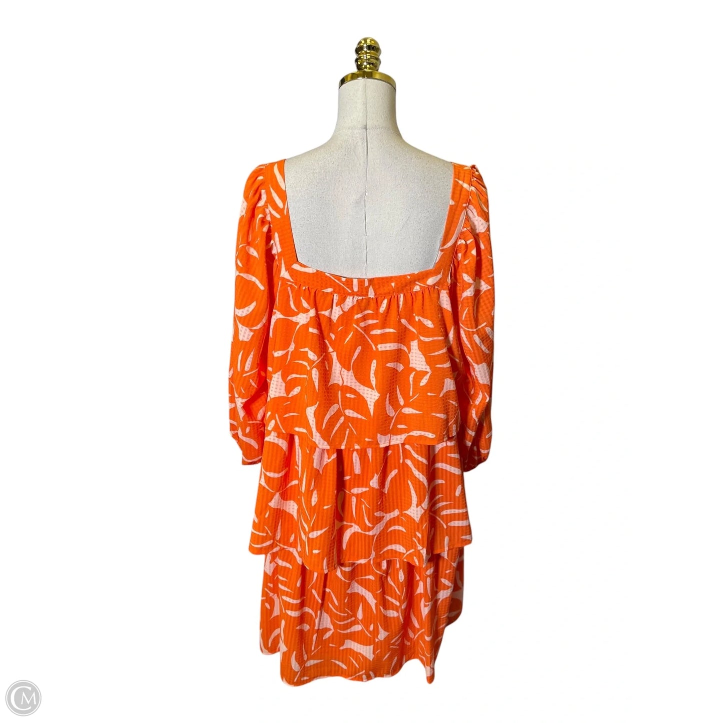 Dress Casual Short By Who What Wear In Orange & White, Size: 2x