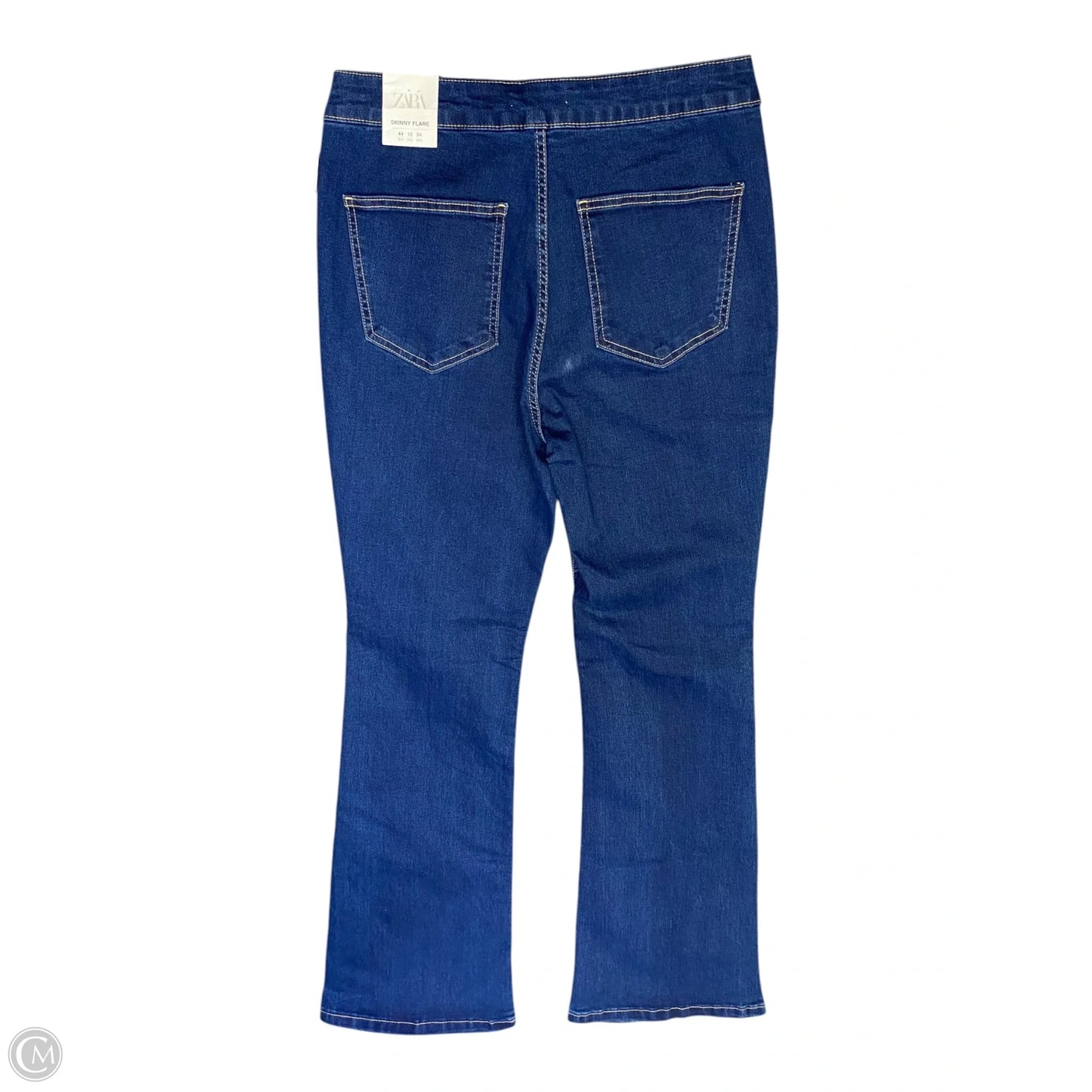 Jeans Flared By Zara In Blue Denim, Size: 12