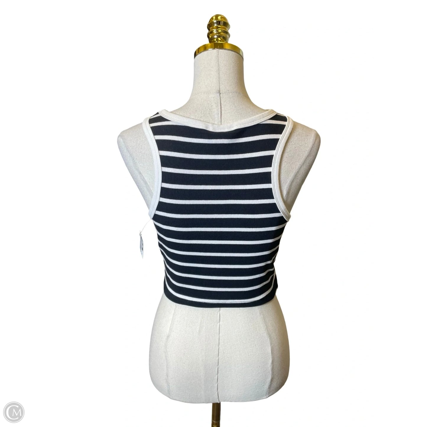 Top Sleeveless By H&m In Black & White, Size: M