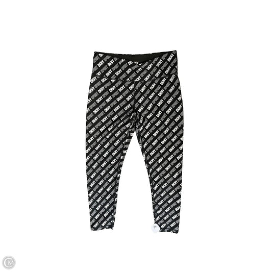 Athletic Leggings By Dkny In Black & White, Size: M