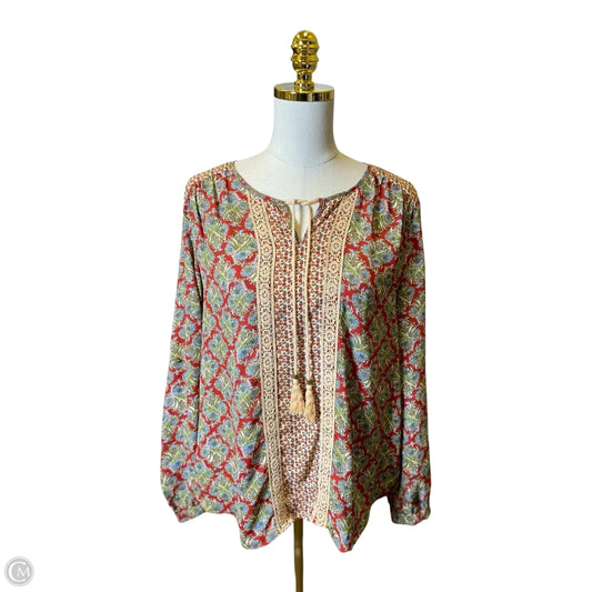 Top Long Sleeve By Daniel Rainn In Multi-colored, Size: M