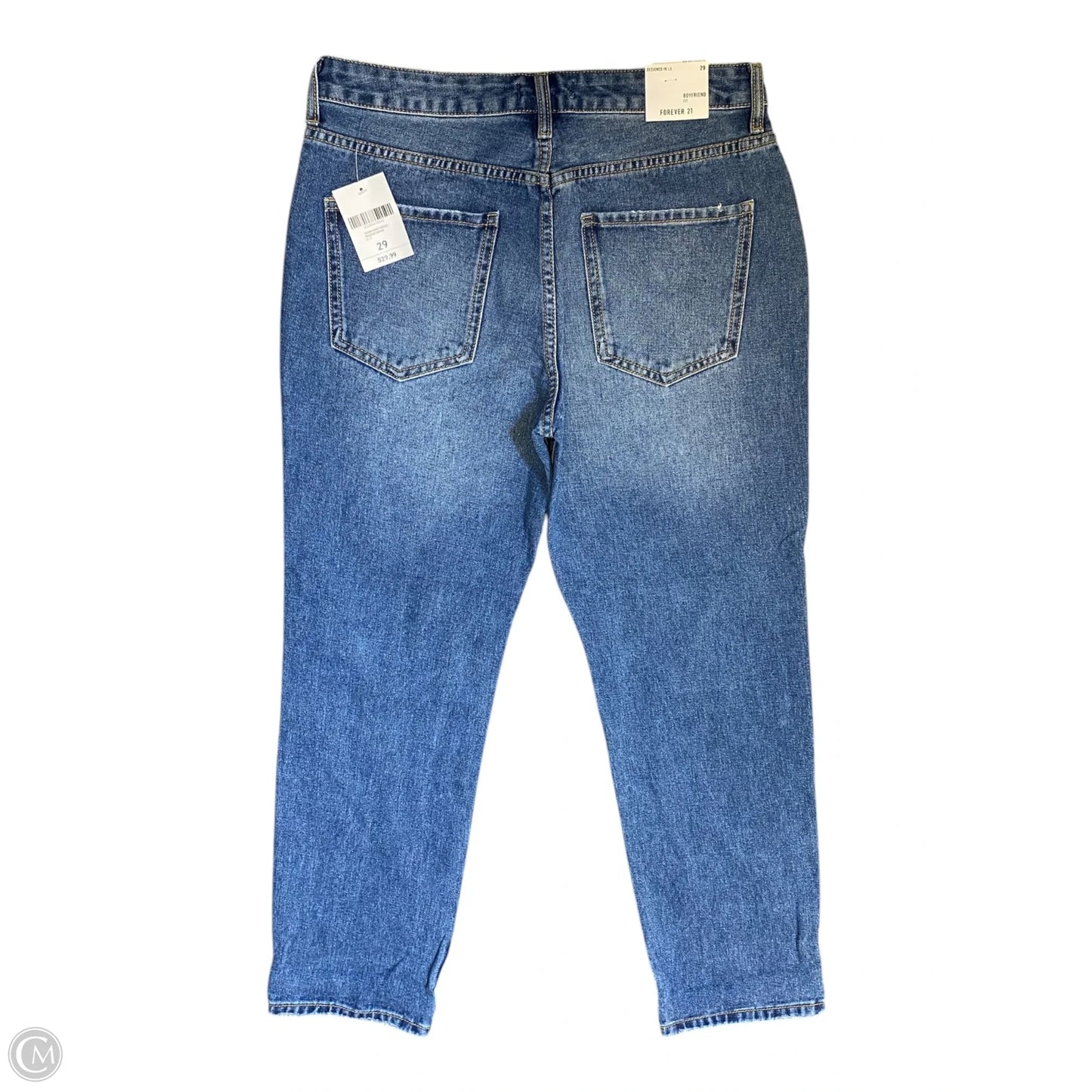 Jeans Straight By Forever 21 In Blue Denim, Size: 8