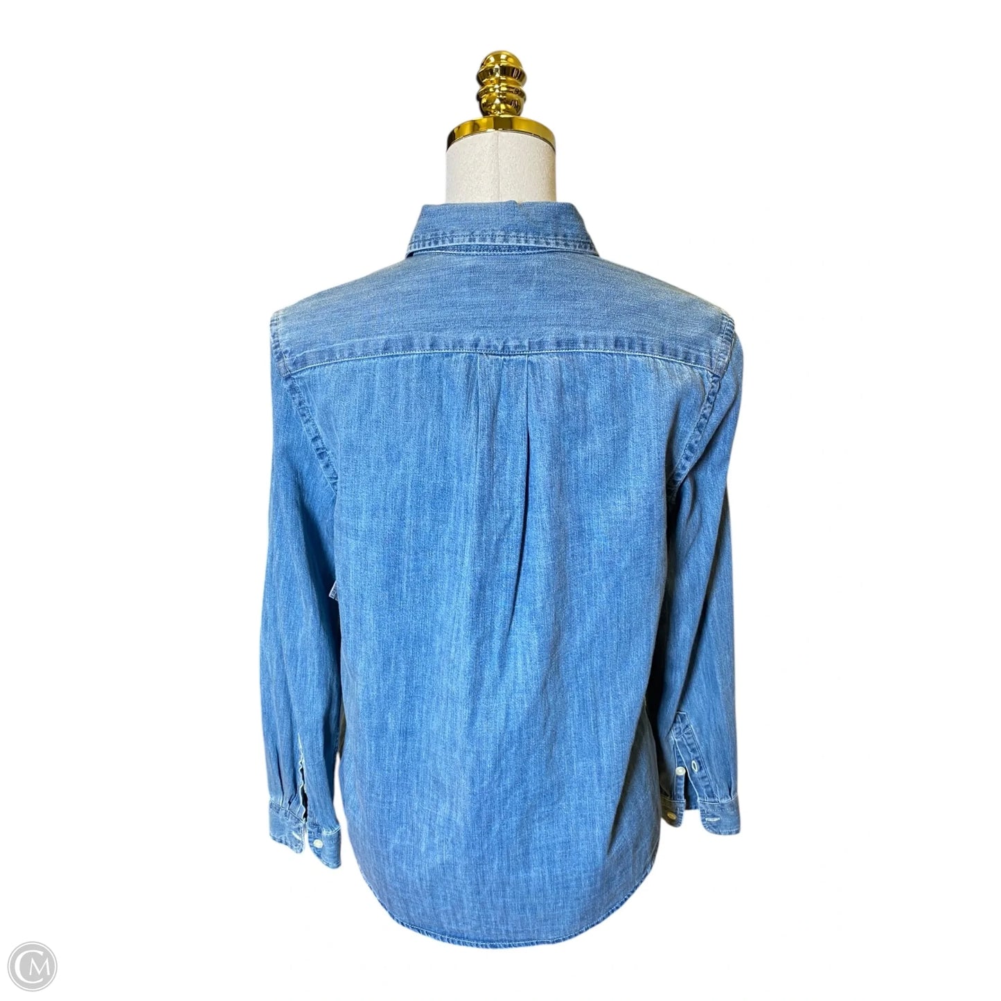 Top Long Sleeve By Polo Ralph Lauren In Blue Denim, Size: S