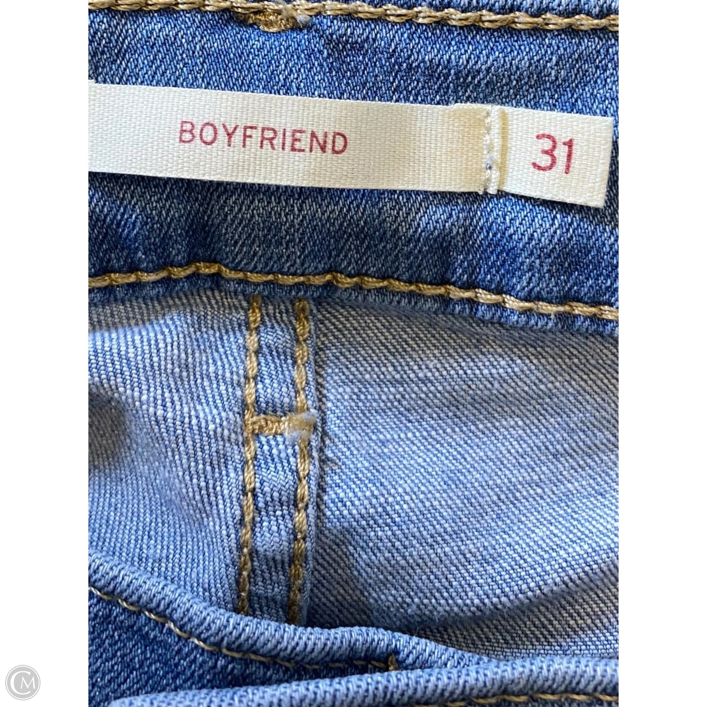 Jeans Boyfriend By Levis In Blue Denim, Size: 12