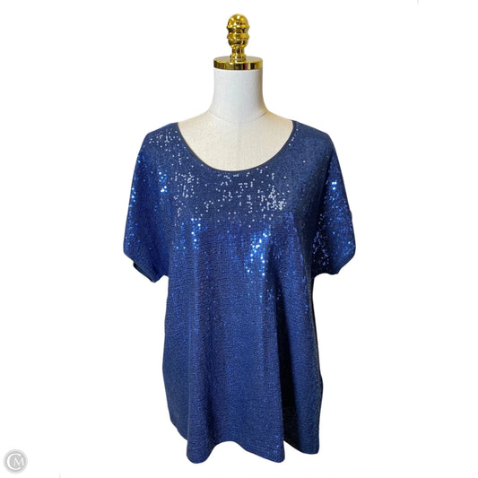 Top Short Sleeve By Chicos In Navy, Size: Xl