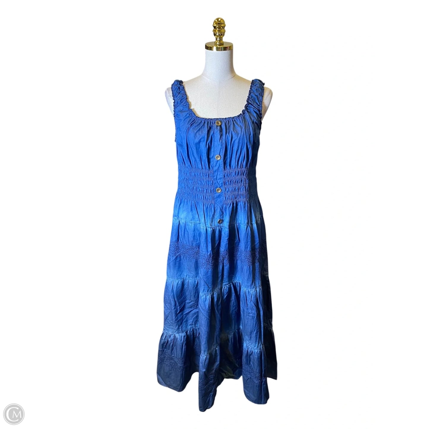 Dress Casual Maxi By Lapis In Blue Denim, Size: 2x