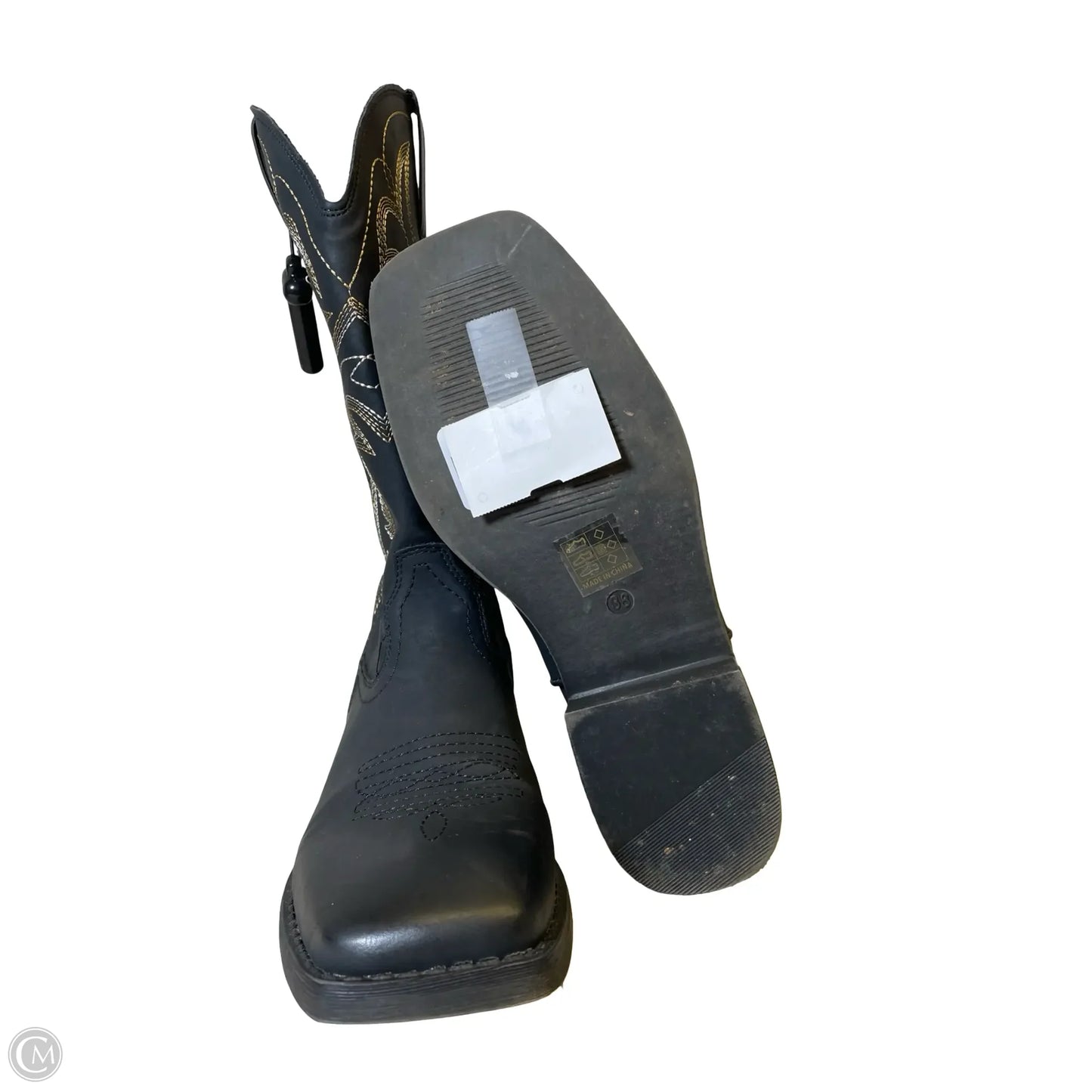 Boots Western By Clothes Mentor In Black, Size: 7.5