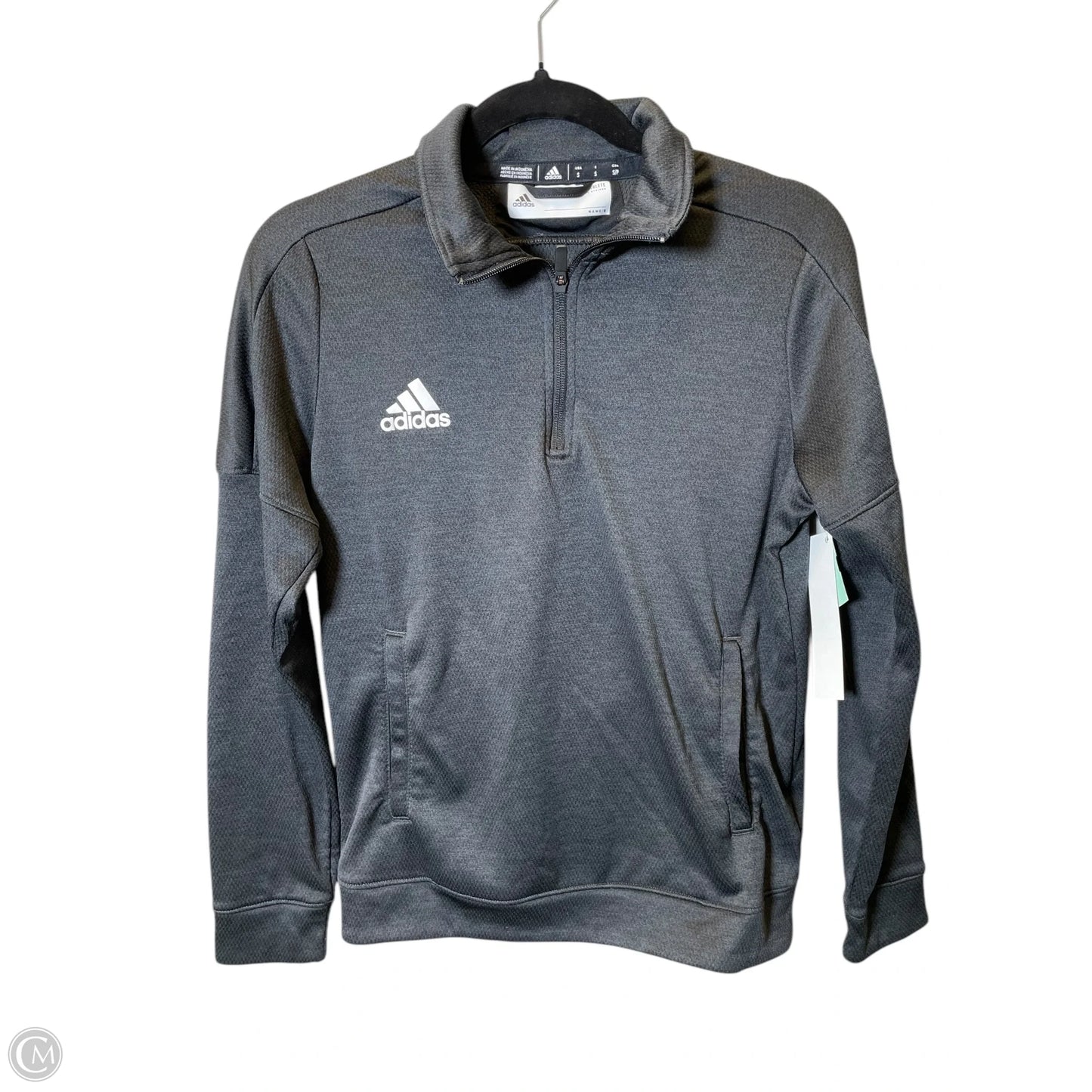 Athletic Jacket By Adidas In Grey, Size: S