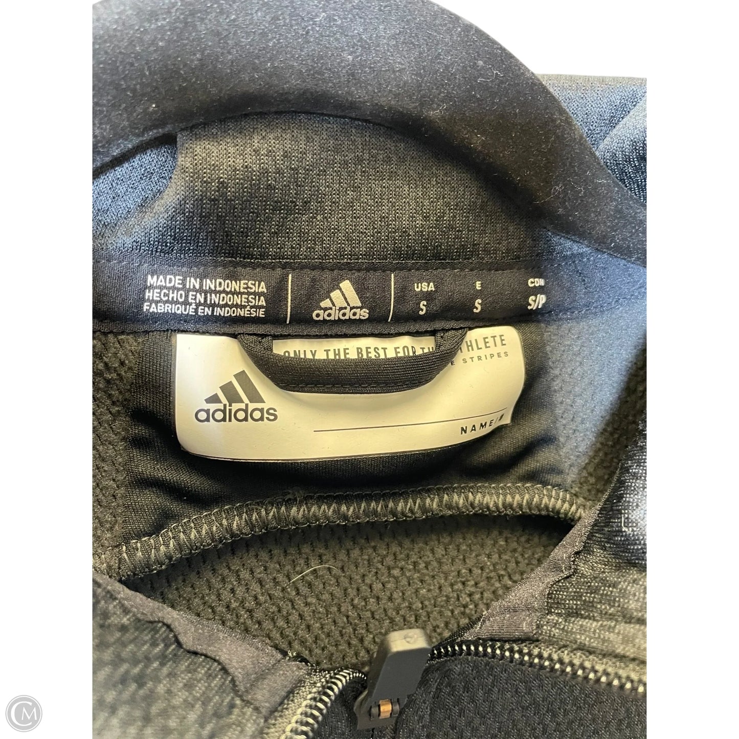 Athletic Jacket By Adidas In Grey, Size: S