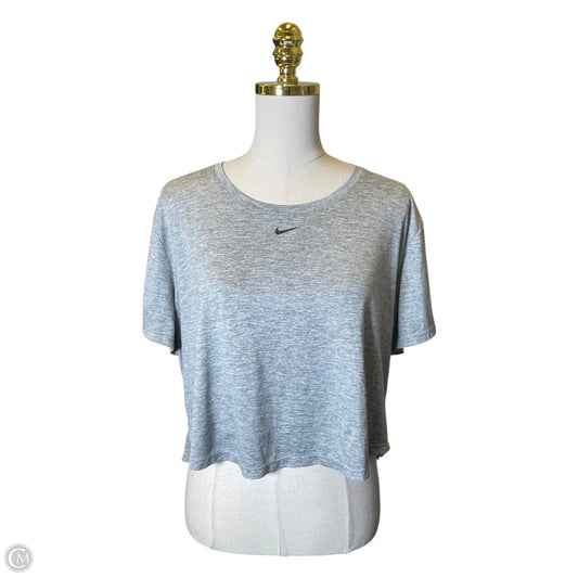 Athletic Top Short Sleeve By Nike In Grey, Size: Xl