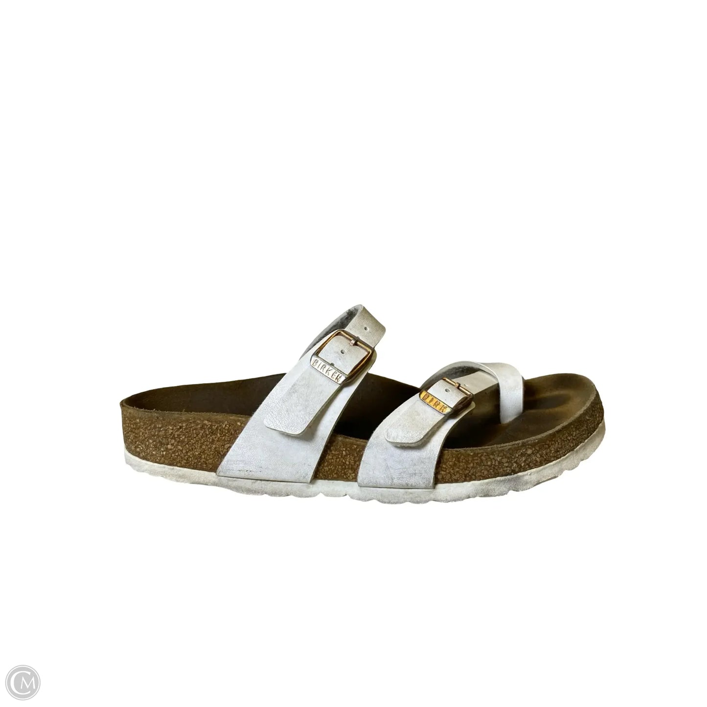 Sandals Flats By Birkenstock In White, Size: 5