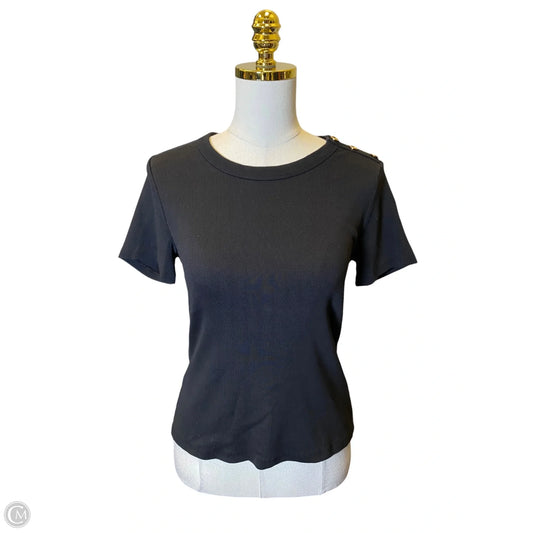 Top Short Sleeve By White House Black Market In Black, Size: S