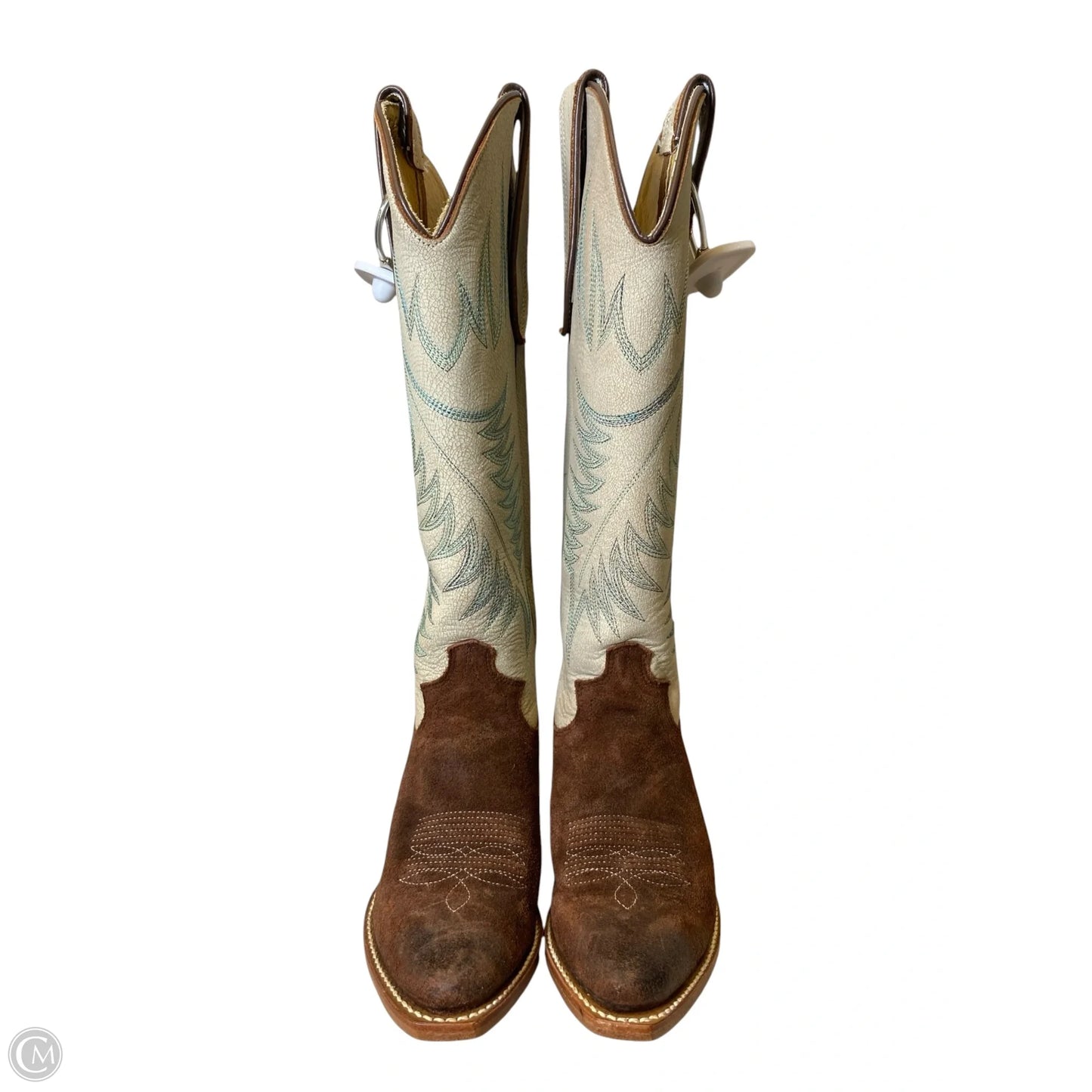 Boots Western By Justin In Brown & Cream, Size: 6.5