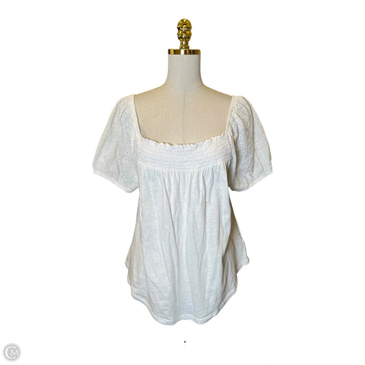Top Short Sleeve By Lucky Brand In White, Size: L