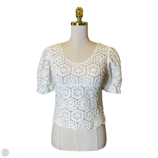 Top Short Sleeve By Kirious In White, Size: L
