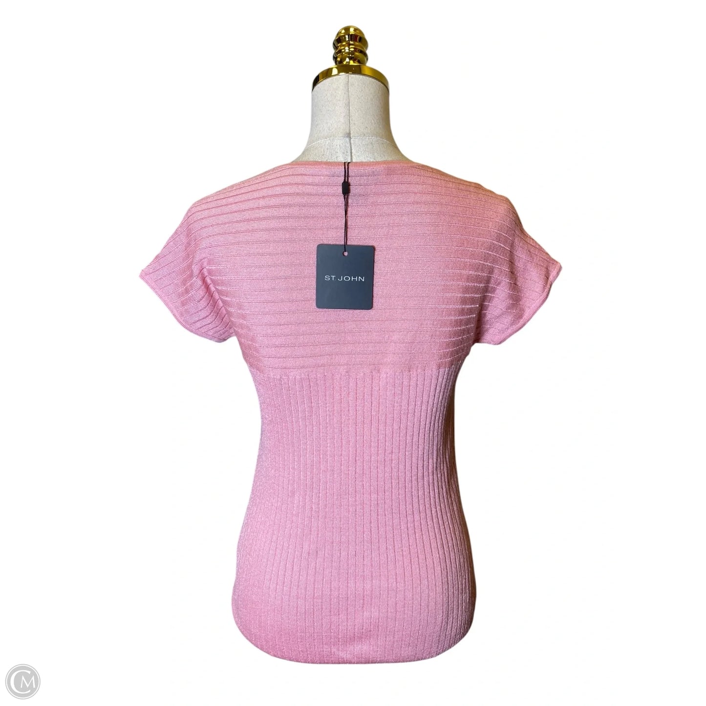 Top Short Sleeve Luxury Designer By St John Collection In Pink, Size: S