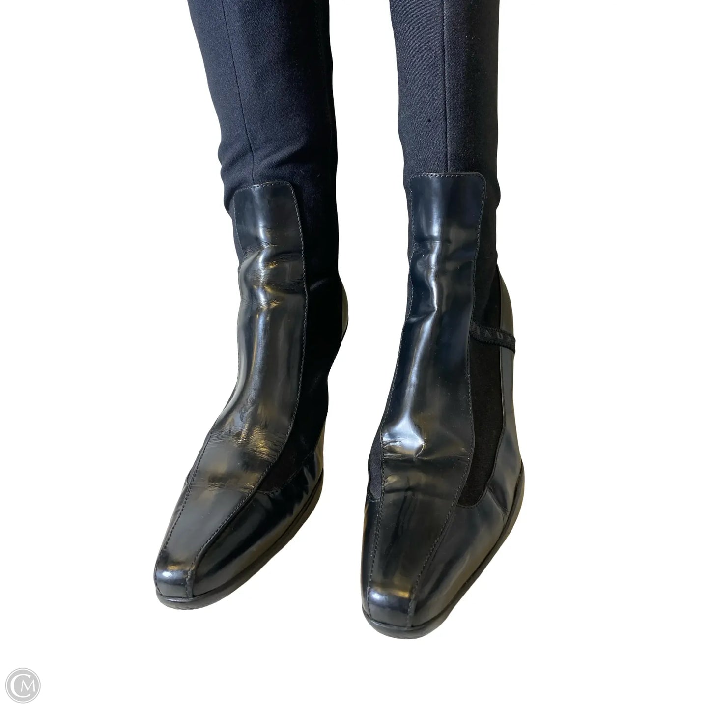 Boots Luxury Designer By Prada In Black, Size: 7.5