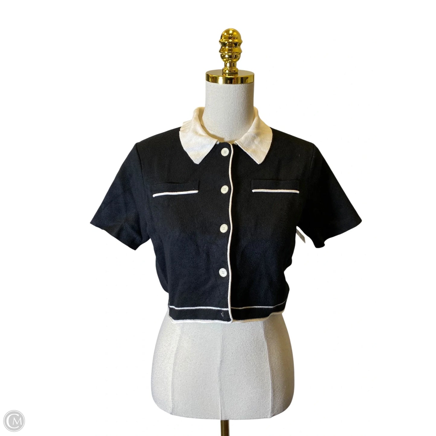 Sweater By Clothes Mentor In Black & White, Size: S