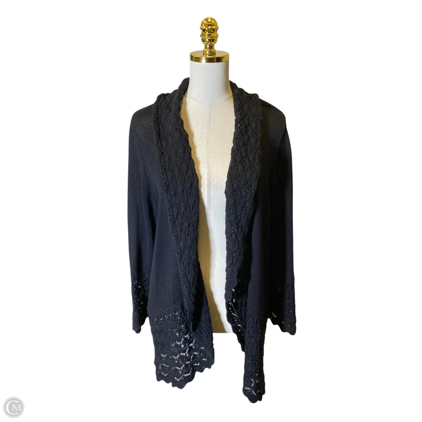 Sweater Cardigan By Croft And Barrow In Black, Size: 1x