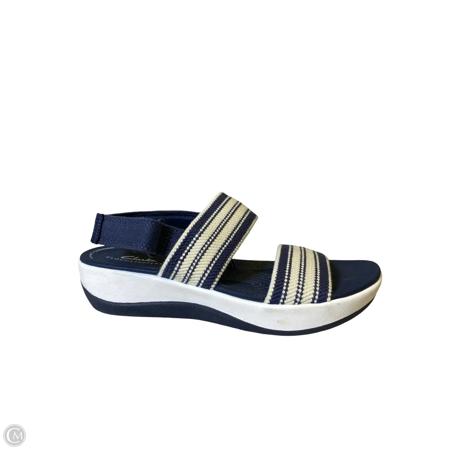 Shoes Heels Platform By Clarks In Blue & White, Size: 6.5