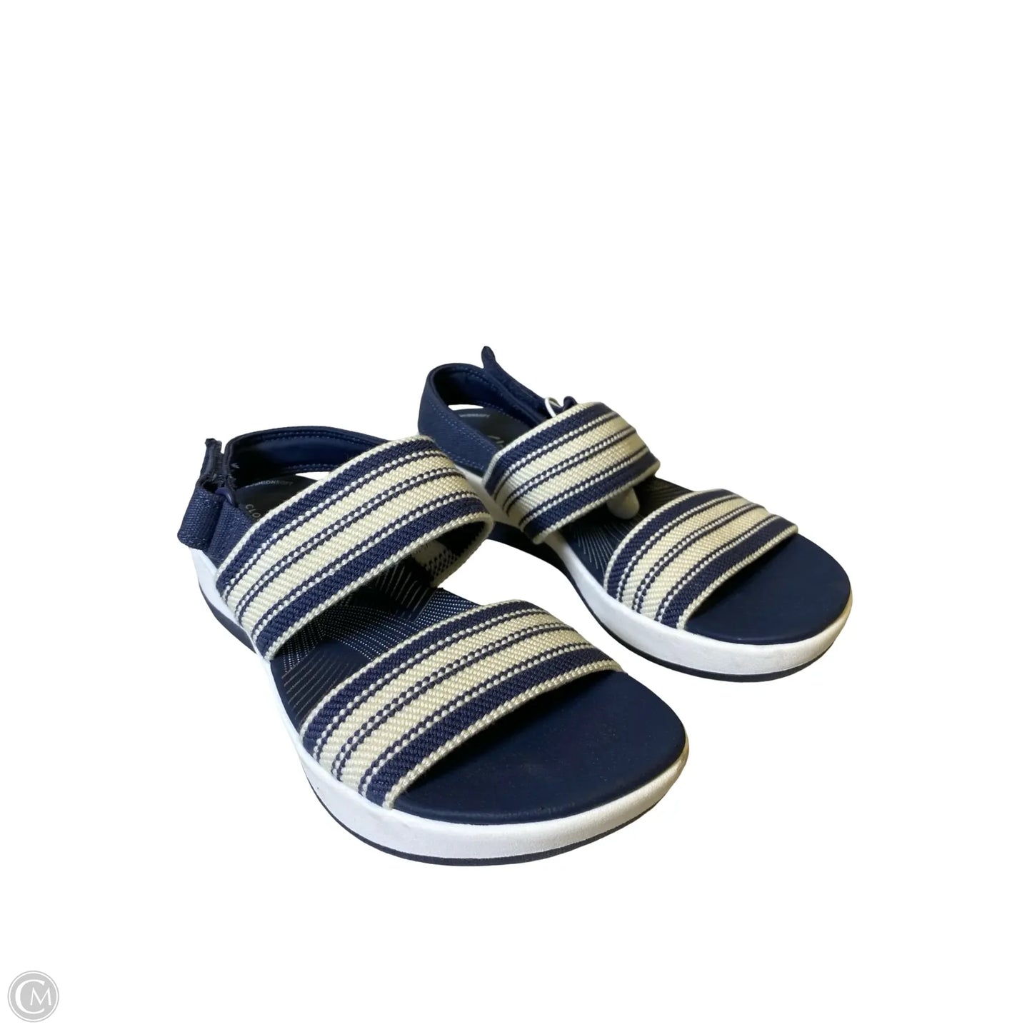 Shoes Heels Platform By Clarks In Blue & White, Size: 6.5