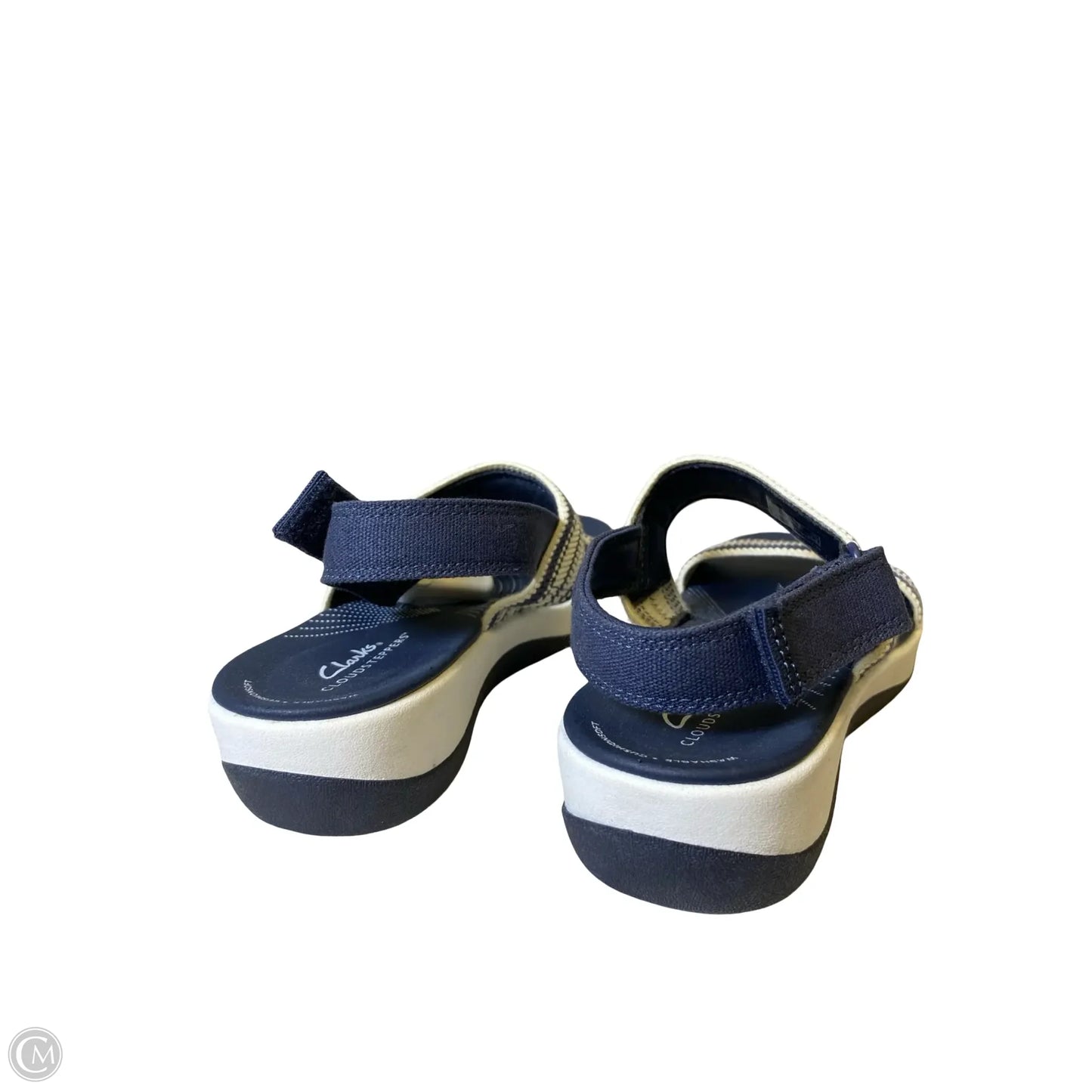 Shoes Heels Platform By Clarks In Blue & White, Size: 6.5
