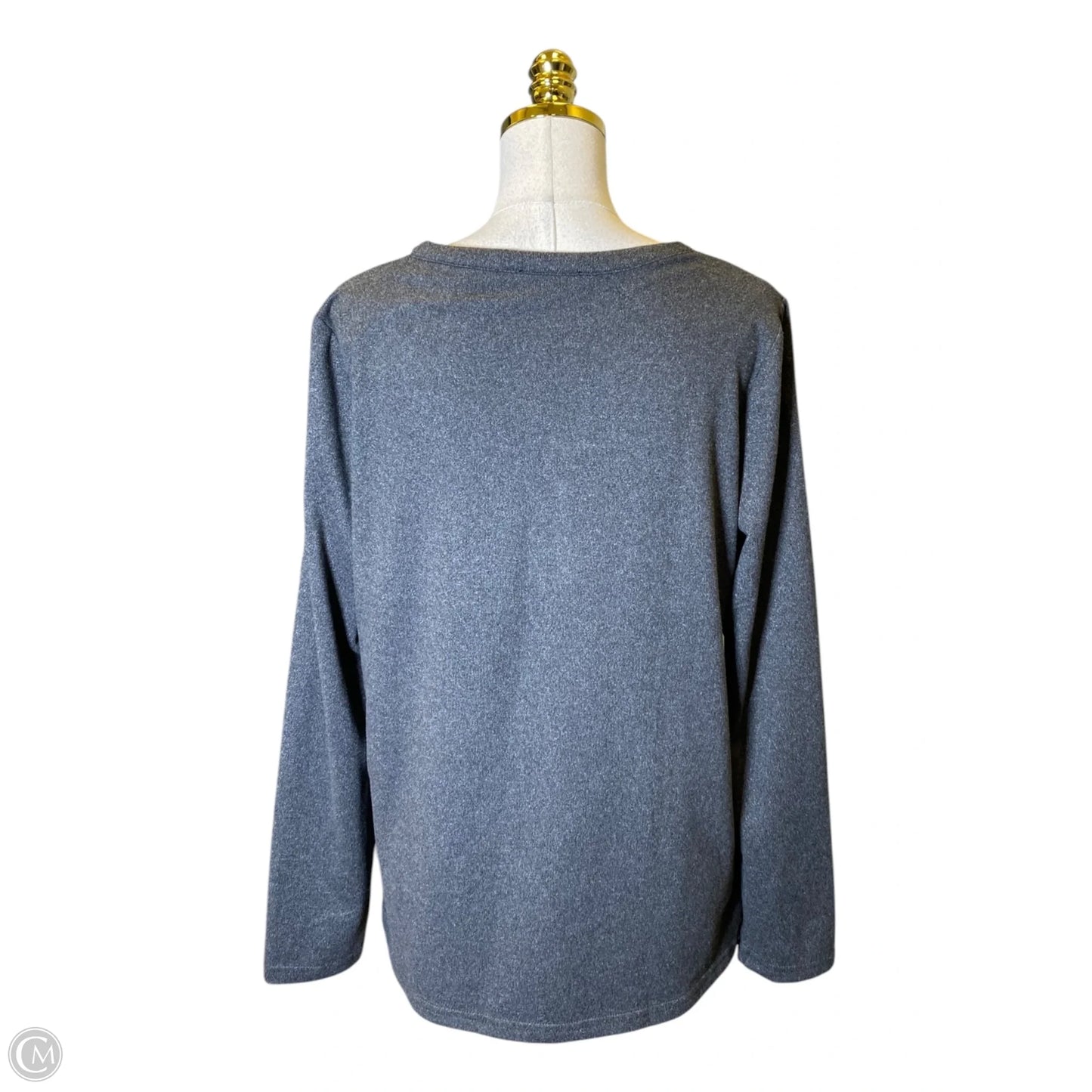 Top Long Sleeve By Mario Serrani In Grey, Size: L