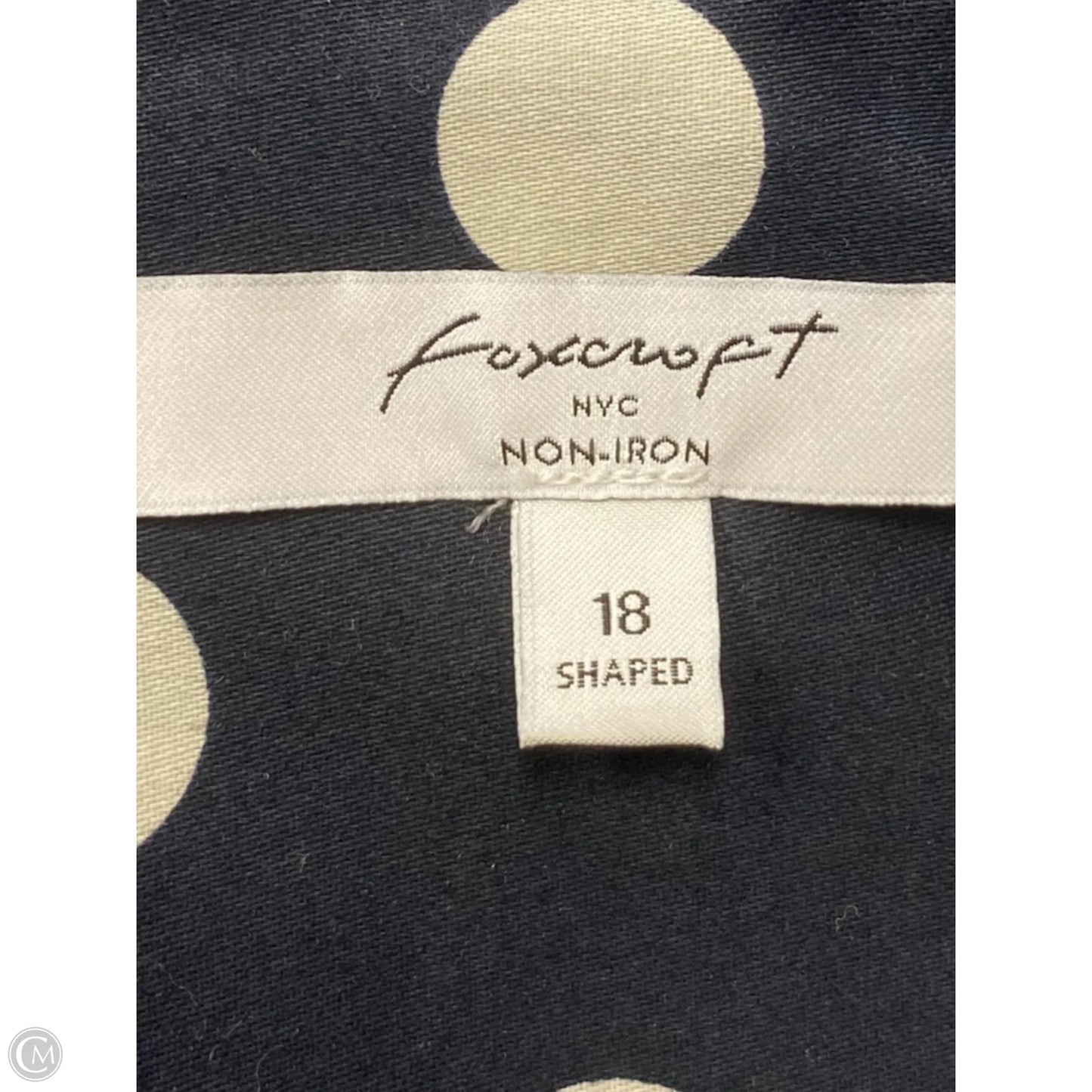 Top Long Sleeve By Foxcroft In Polkadot Pattern, Size: Xl