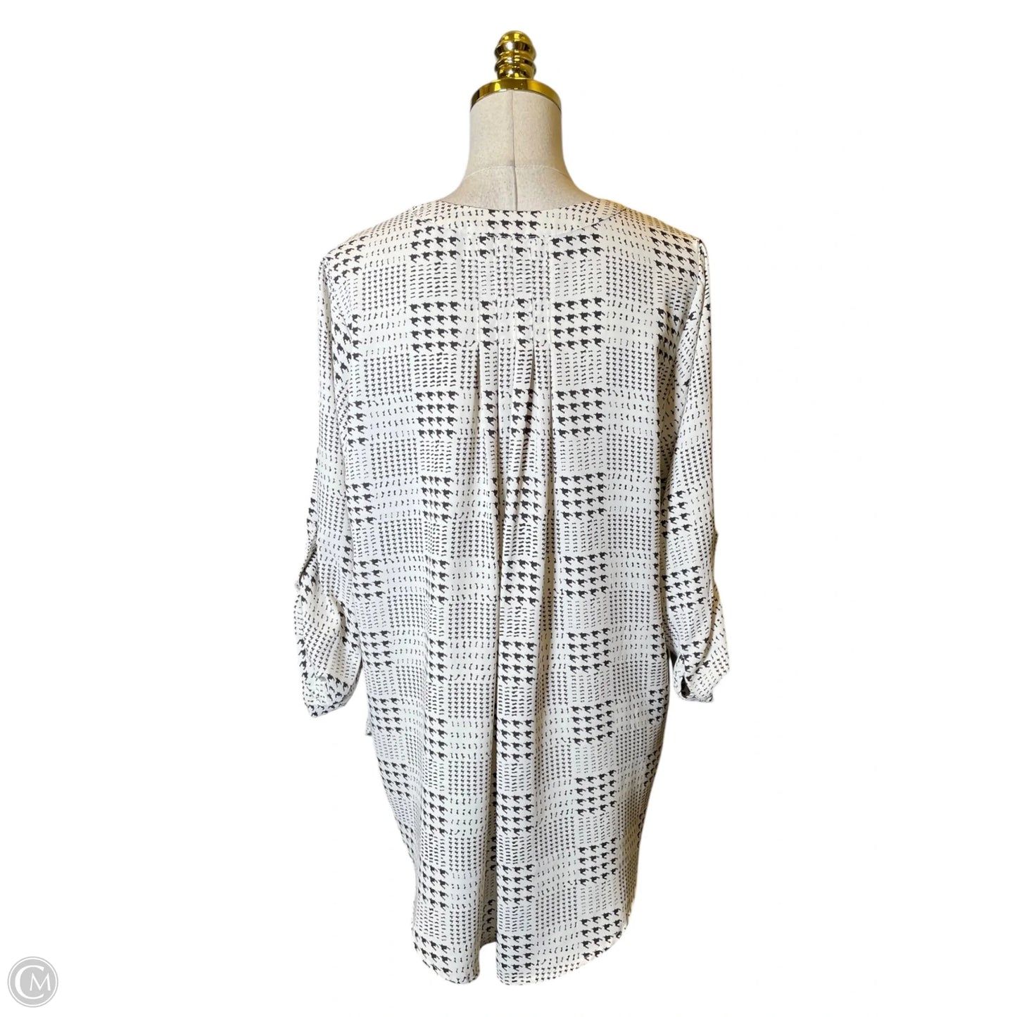 Top 3/4 Sleeve By 41 Hawthorn In Brown & Cream, Size: 1x