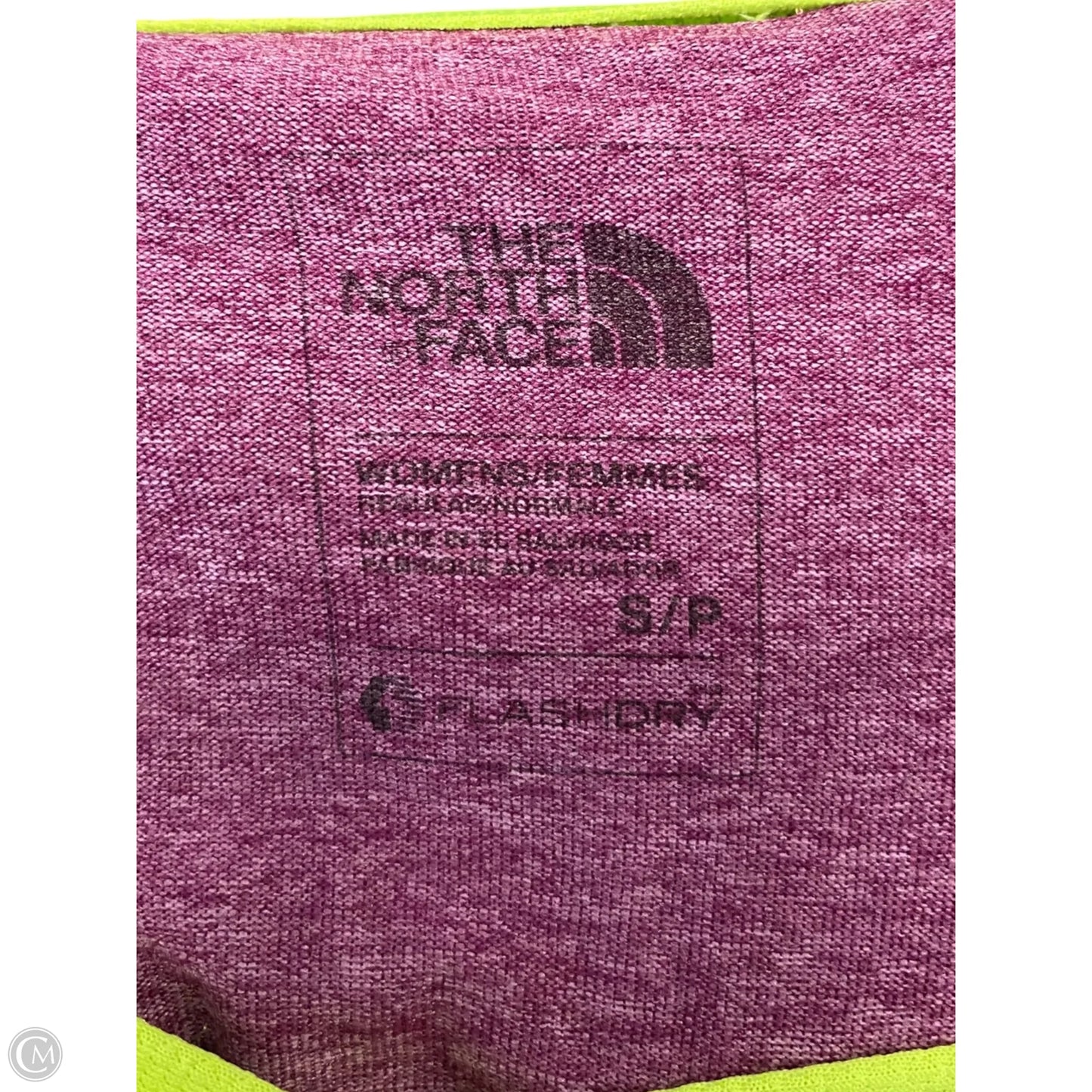 Athletic Top Long Sleeve Hoodie By The North Face In Green & Purple, Size: S