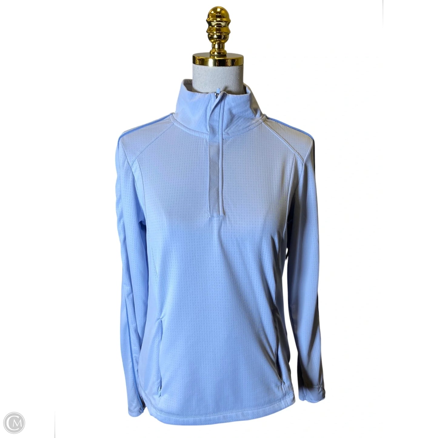 Athletic Top Long Sleeve Collar By Mondetta In Blue, Size: Medium